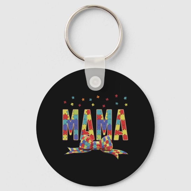 Autism Awareness Autism Mamma Accept Kärlek Puzzle Nyckelring (Framsida)