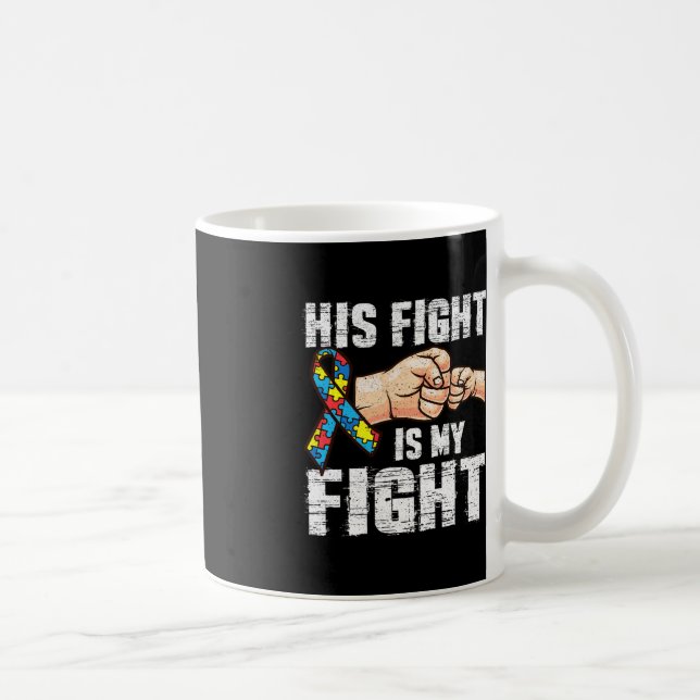 Autism Awareness Autism Mamma Pappa Hans kamp är m Kaffemugg (Höger)
