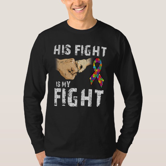Autism Awareness Autism Mamma Pappa Hans kamp är m T Shirt (Framsida)