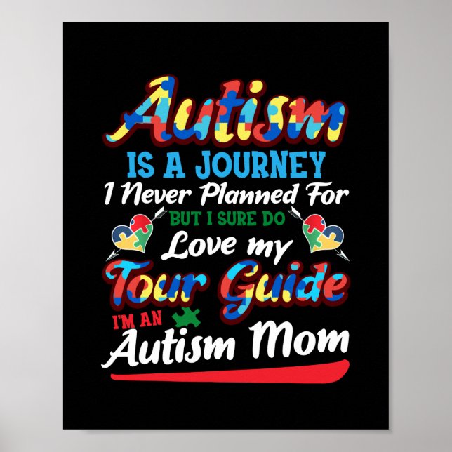 Autism Awareness Autism Mamma Puzzle Biet Autistic Poster (Framsidan)