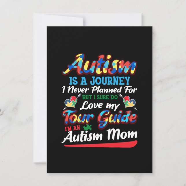 Autism Awareness Autism Mamma Puzzle Biet Autistic Tack Kort (Framsida)