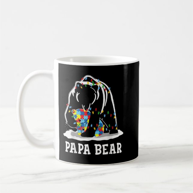 Autism Awareness Autism Match för manar Lung Bear  Kaffemugg (Vänster)