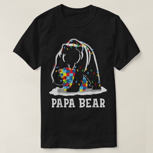 Autism Awareness Autism Match för manar Lung Bear  T Shirt (Design framsida)