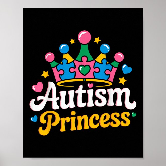 Autism Awareness Autism Princess Autistic Girl Kid Poster (Framsidan)