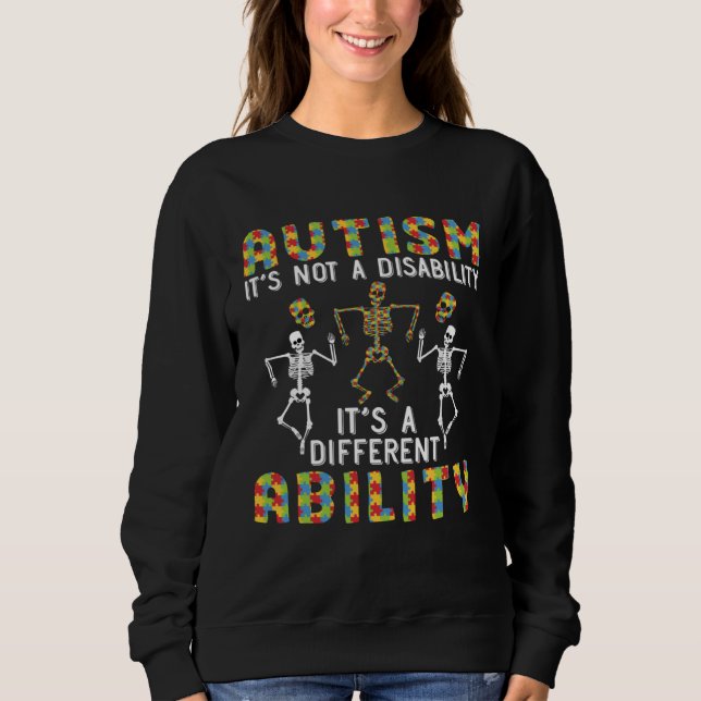 Autism Awareness Autism Skeleton Autism Support T Shirt (Framsida)