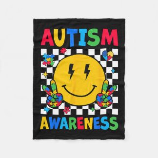 Autism Awareness Autism Square Support Smile Ansik Fleecefilt