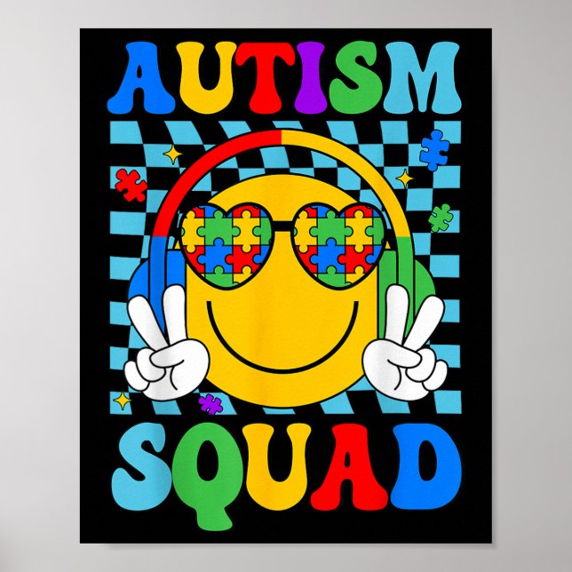 Autism Awareness Autism Square Support Smile Ansik Poster (Framsidan)