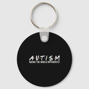 Autism Awareness Autism Square Support Women Kids Nyckelring