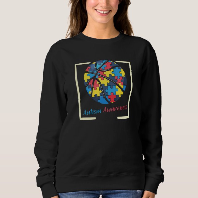 Autism Awareness Autism Support Basketball T Shirt (Framsida)