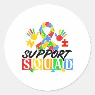 Autism Awareness Autism Support Square-familjen Runt Klistermärke