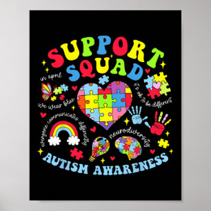 Autism Awareness Autism Support Square Family Hear Poster