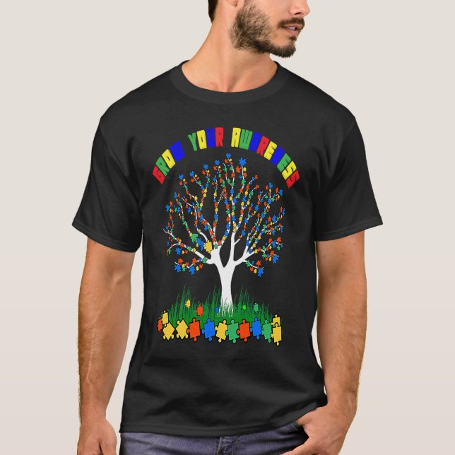 Autism Awareness Autism Tree  For Autism Kids & Me T Shirt (Framsida)