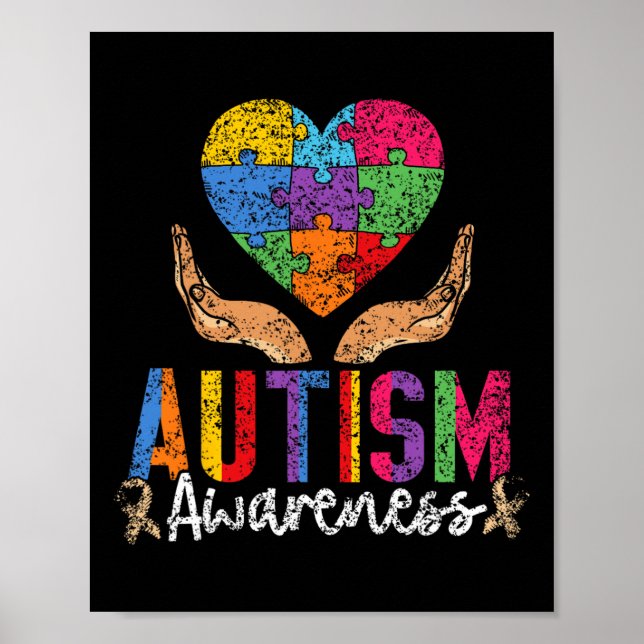 Autism Awareness Autist Autists stöder Autism A Poster (Framsidan)
