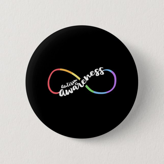 Autism Awareness Autistic Acceptance Rainbow Infin Knapp (Framsida)