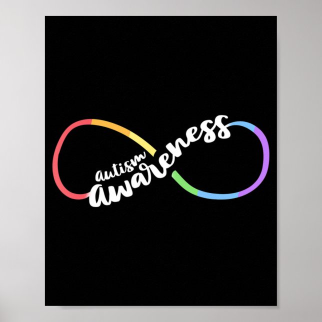 Autism Awareness Autistic Acceptance Rainbow Infin Poster (Framsidan)
