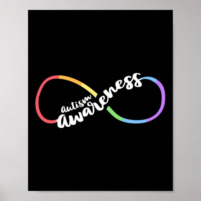 Autism Awareness Autistic Acceptance Rainbow Infin Poster (Framsidan)