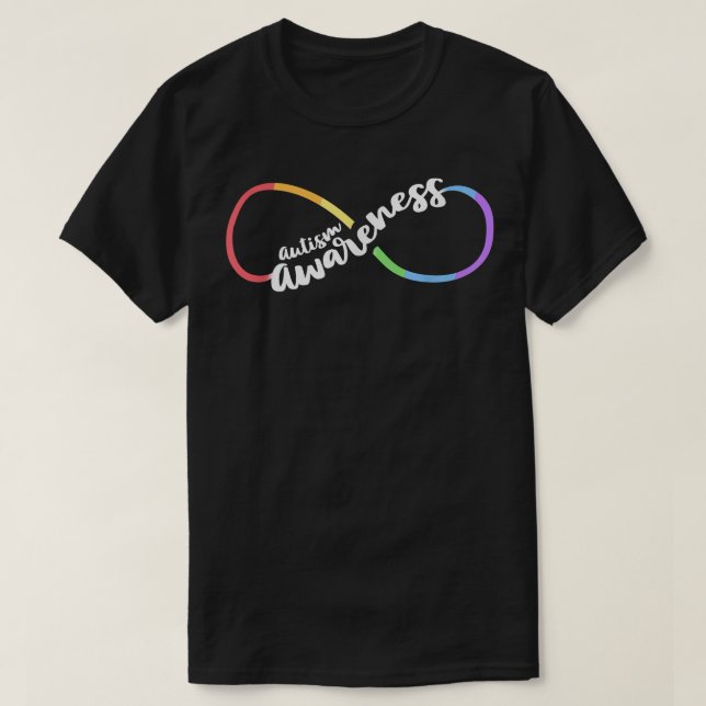 Autism Awareness Autistic Acceptance Rainbow Infin T Shirt (Design framsida)