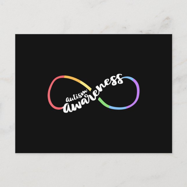 Autism Awareness Autistic Acceptance Rainbow Infin Vykort (Framsida)