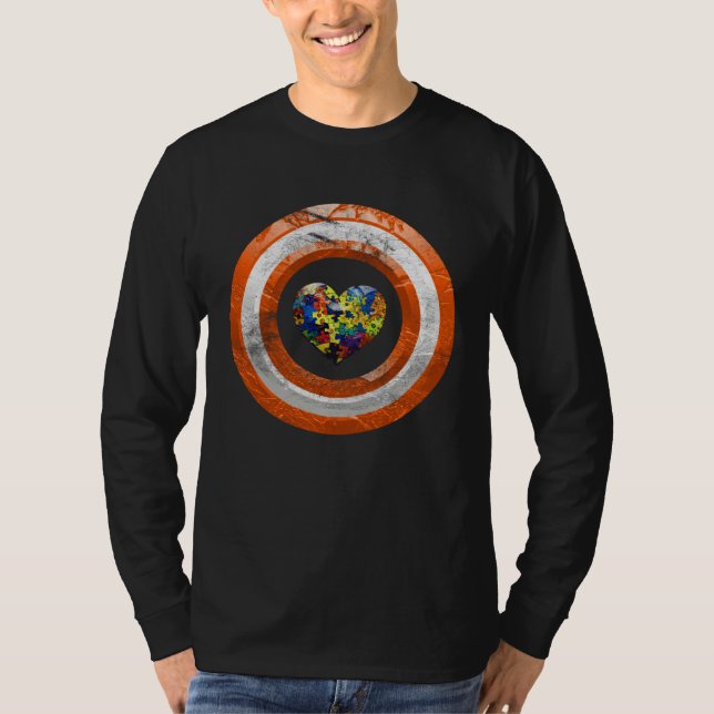 Autism Awareness Autistic Diversity Heart Puzzle T Shirt (Framsida)