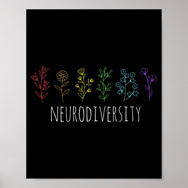Autism Awareness Autistic Pride Rainbow Neurodiver Poster (Framsidan)