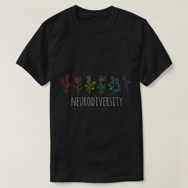 Autism Awareness Autistic Pride Rainbow Neurodiver T Shirt (Design framsida)