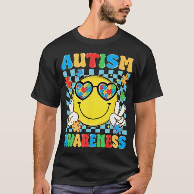 Autism Awareness Autistic Puzzle Accept T Shirt (Framsida)