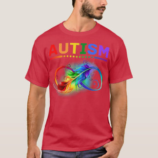 Autism Awareness Autistic Support Feather Ribbon M T Shirt