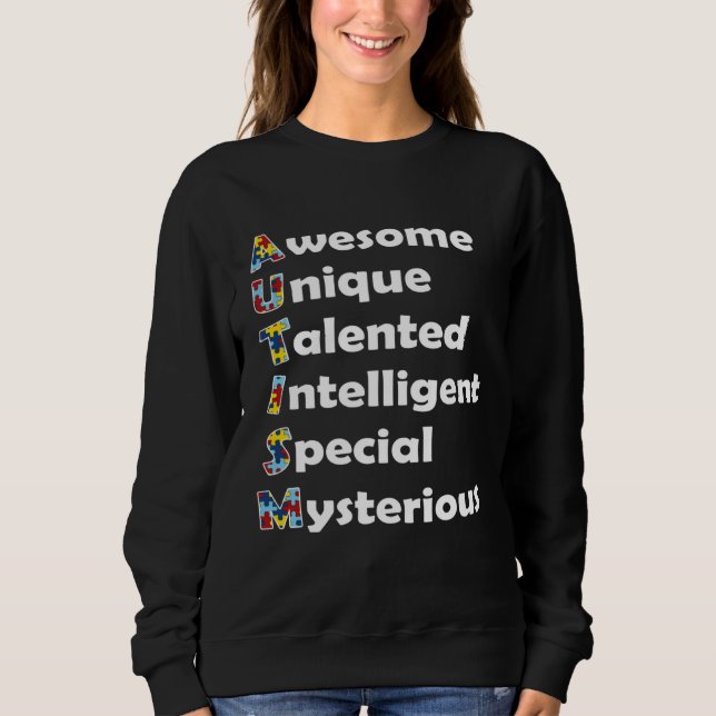 Autism Awareness Awesome Unique Talented Intellige T Shirt (Framsida)