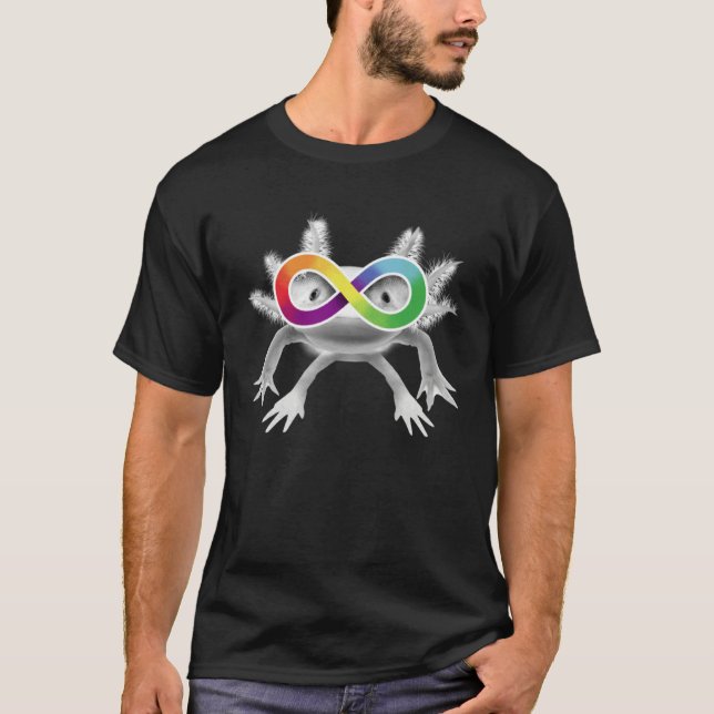 Autism Awareness Axolotl with Infinity Symbol Glas T Shirt (Framsida)