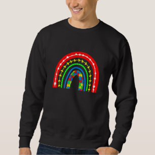 Autism Awareness B Oho Rainbow Puzzle P Iece Autis Lång Ärmad Tröja