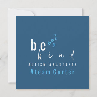 autism awareness be kind blue #team name custom  inbjudningar