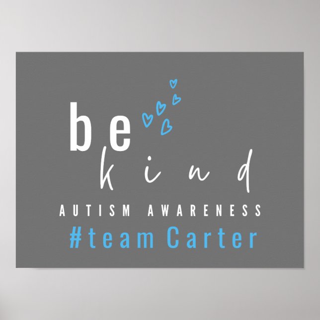 autism awareness be kind blue #team name custom  poster (Framsidan)