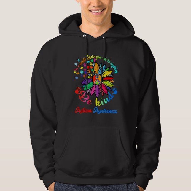 Autism Awareness   Be Kind Puzzle Heart Kindness Hoodie (Framsida)