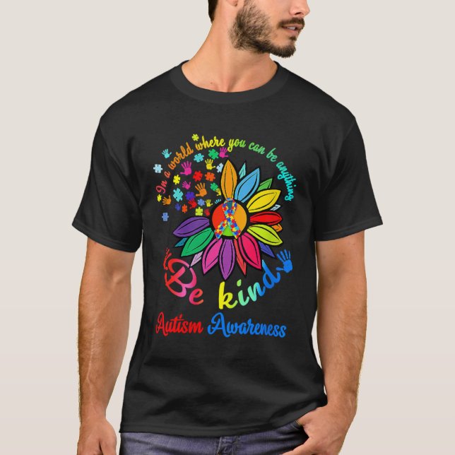 Autism Awareness   Be Kind Puzzle Heart Kindness T Shirt (Framsida)