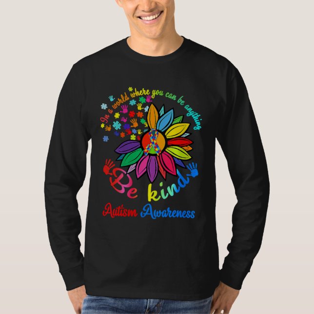 Autism Awareness   Be Kind Puzzle Heart Kindness T Shirt (Framsida)