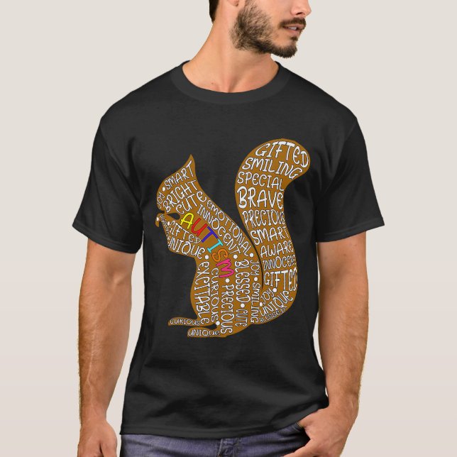 Autism Awareness Big Brother Squirrel T Shirt (Framsida)