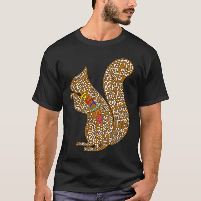 Autism Awareness Big Brother Squirrel T Shirt (Framsida)