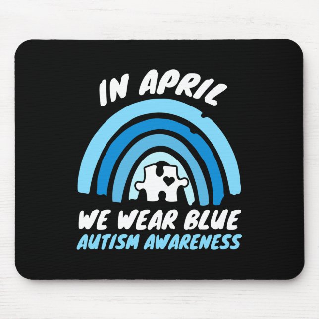 Autism Awareness Blue April Kärlek Autistic Suppor Musmatta (Framsidan)