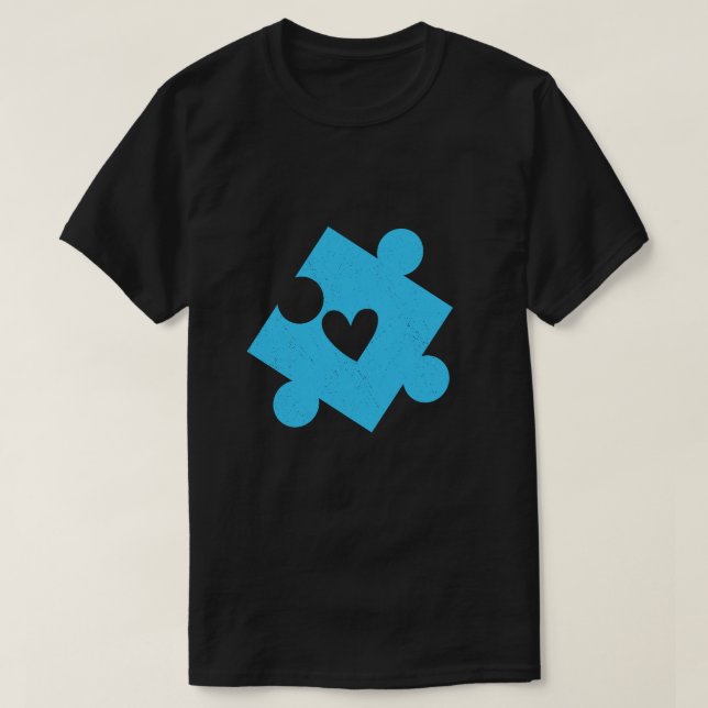 Autism Awareness Blue Puzzle Biet Pocket T Shirt (Design framsida)