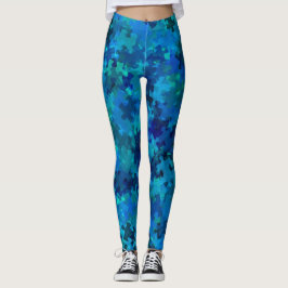 Autism Awareness Blue Puzzle Collage Leggings