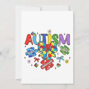Autism Awareness Bow Coquette Puzzle Biet Neuro Inbjudningar
