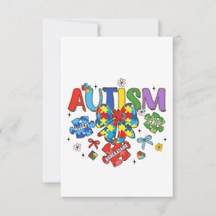 Autism Awareness Bow Coquette Puzzle Biet Neuro Inbjudningar