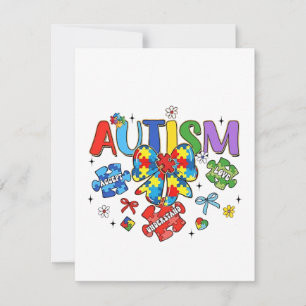 Autism Awareness Bow Coquette Puzzle Biet Neuro Tack Kort
