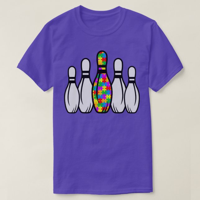 Autism Awareness Bowling Sport Puzzle Different Mo T Shirt (Design framsida)