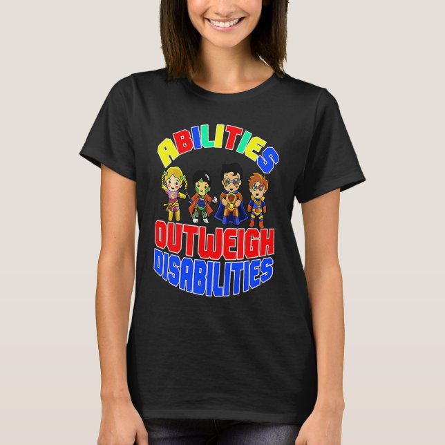 Autism Awareness Boy Abilities Outweigh Disabiliti T Shirt (Framsida)