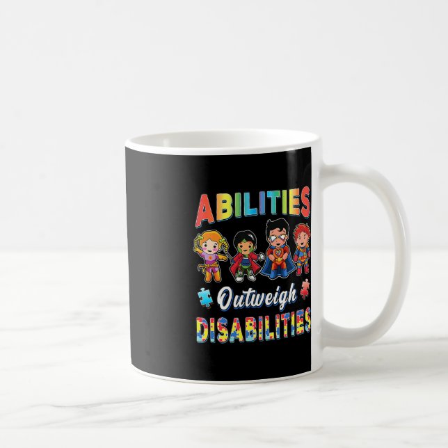 Autism Awareness Boy Abilities överväger funktions Kaffemugg (Höger)