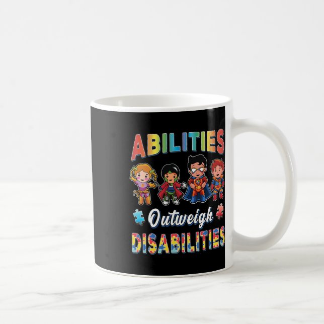 Autism Awareness Boy Abilities överväger funktions Kaffemugg (Höger)