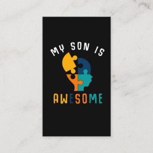 Autism Awareness Boys Autistic Son Visitkort