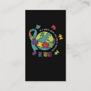 Autism Awareness Boys Girls Autistic Kindness Kids Visitkort