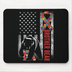 Autism Awareness Brother Bear American Flagga Auti Musmatta